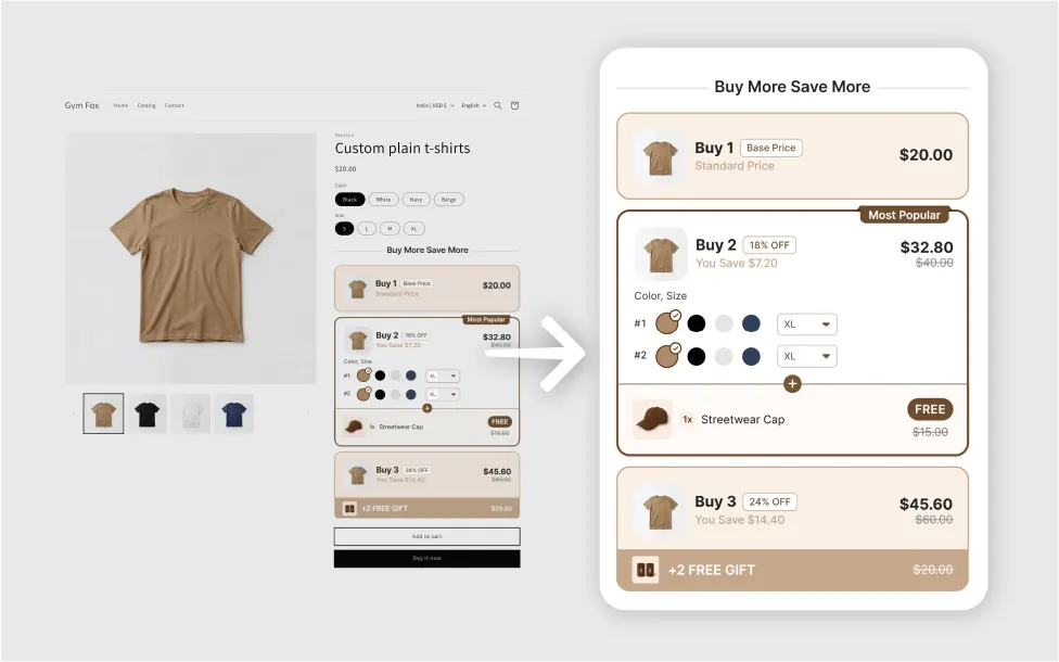 Bundle offer displayed above Add-to-Cart on product page