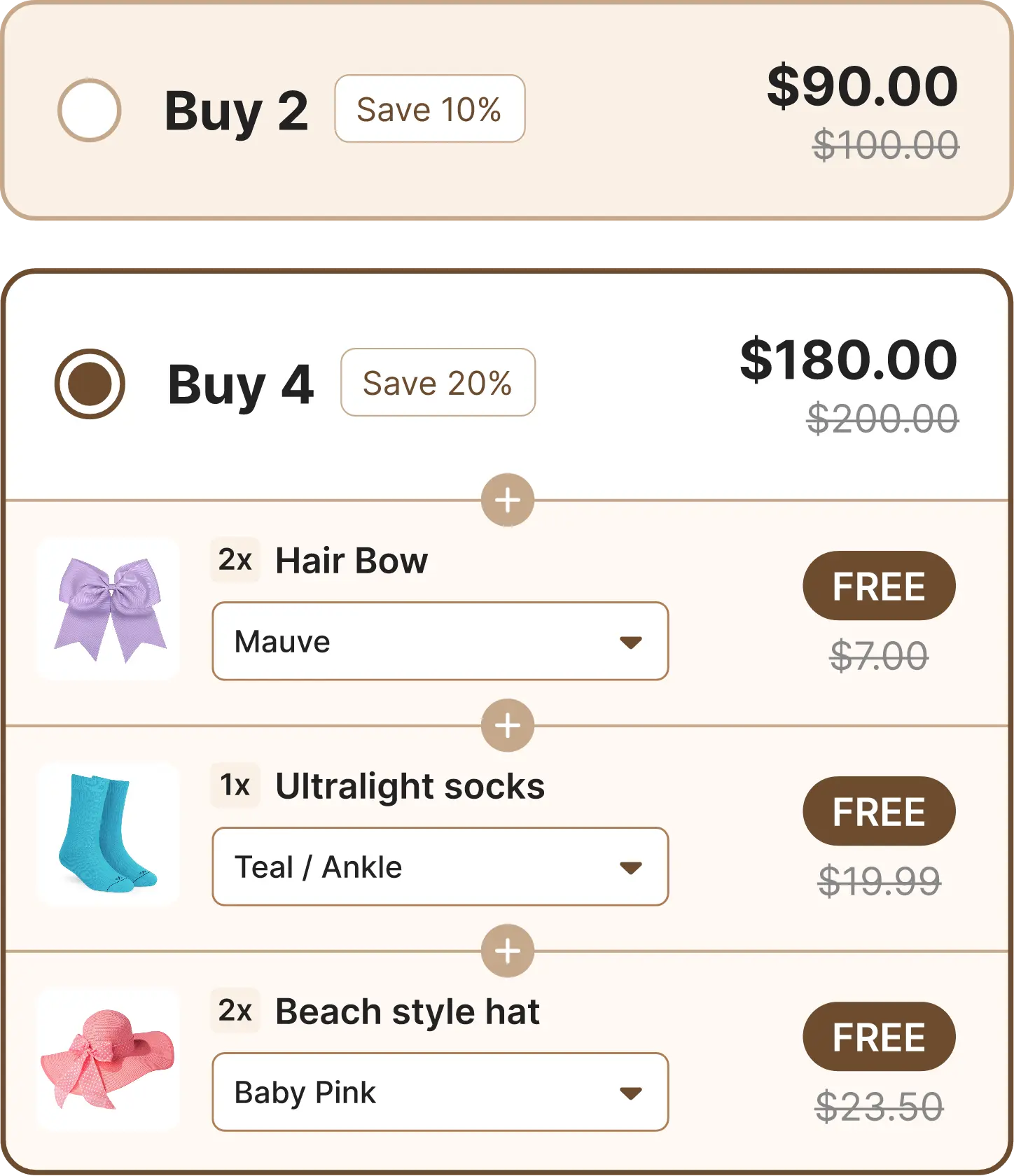 Free Gift widget preview